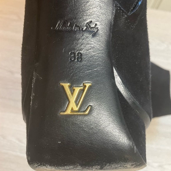 Vintage Louis Vuitton Suede Peep Toe pumps - Picture 4 of 8